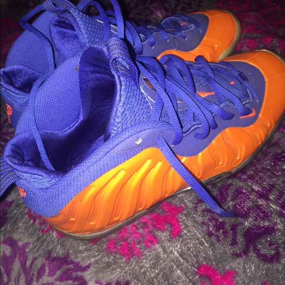 nike foamposite orange and blue